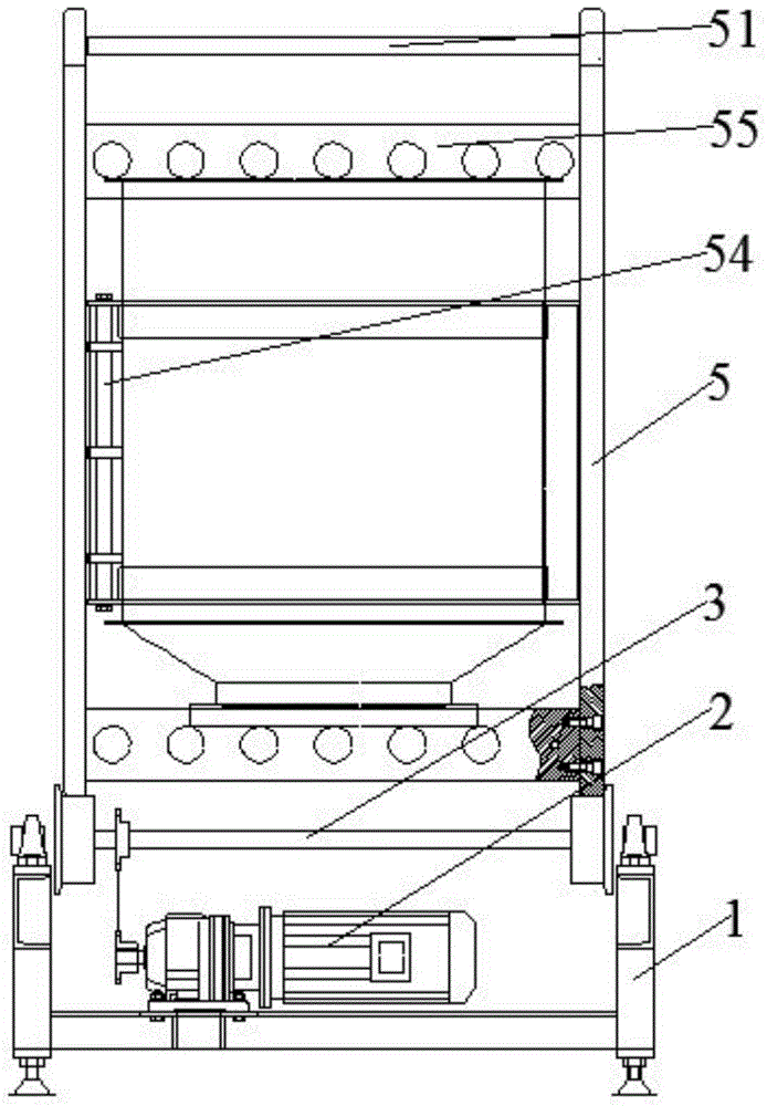 Double roller table turning machine for the spinning process of filter absorber