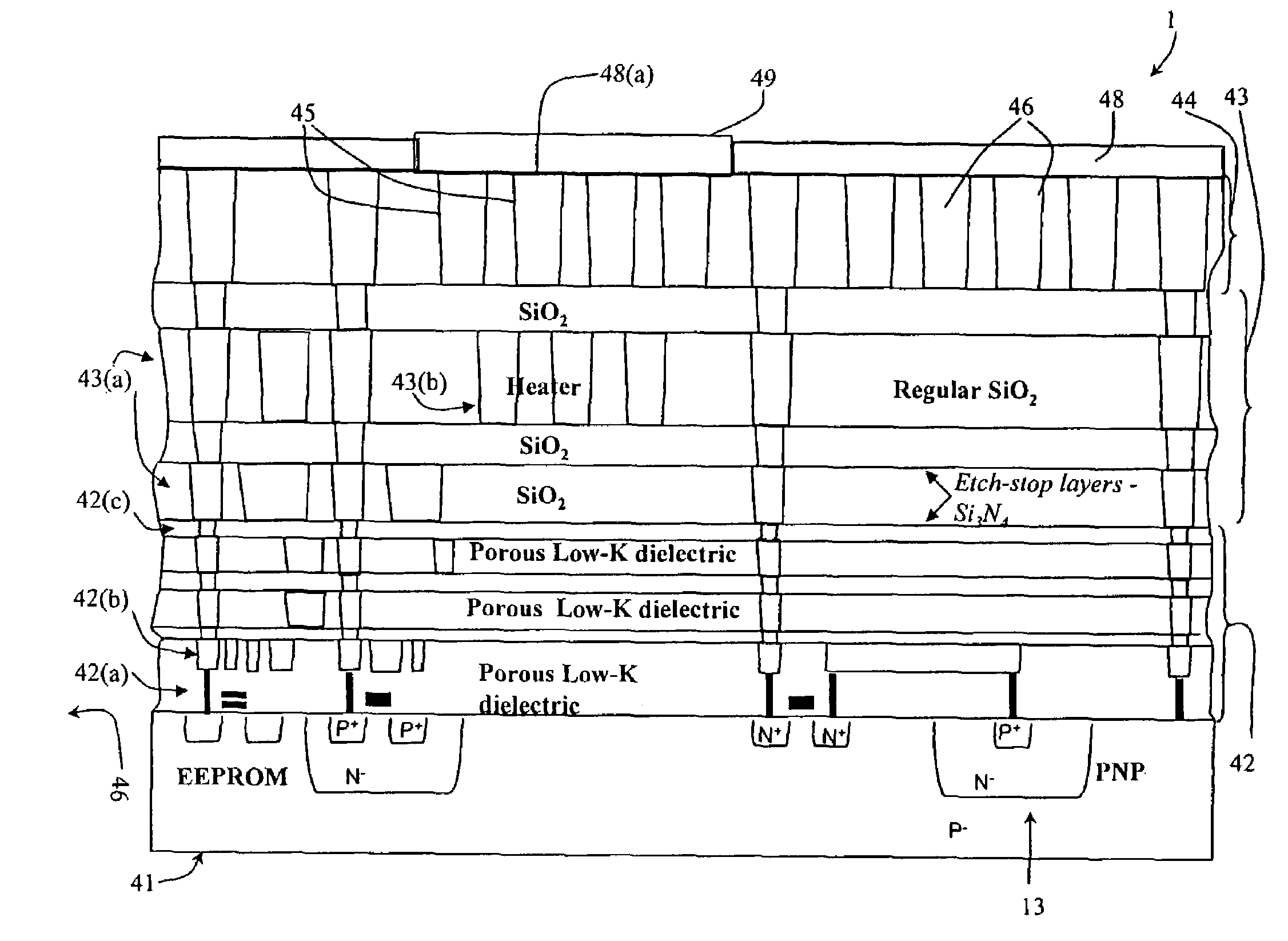 Integrated CMOS porous sensor