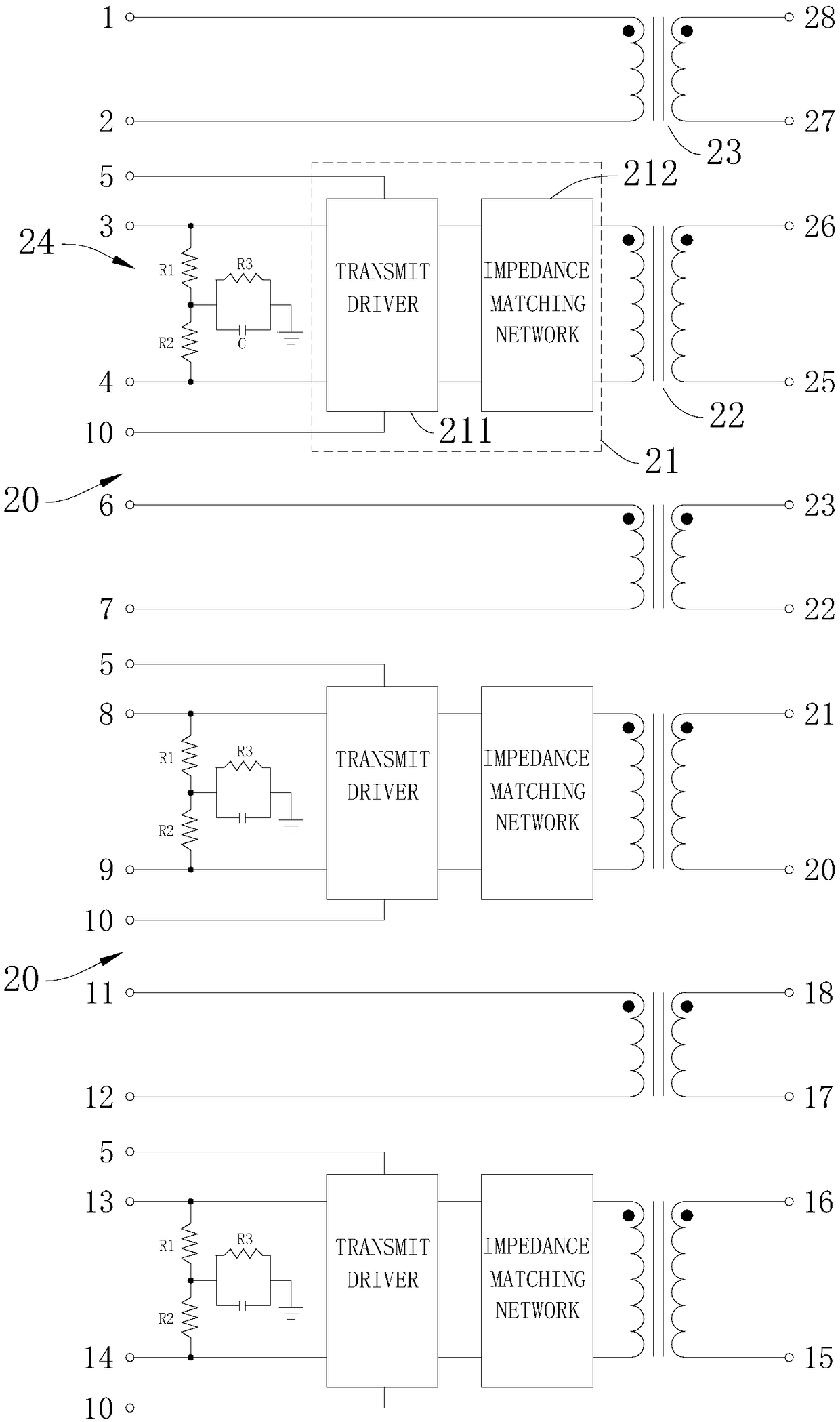 Low-loss network information transmission device