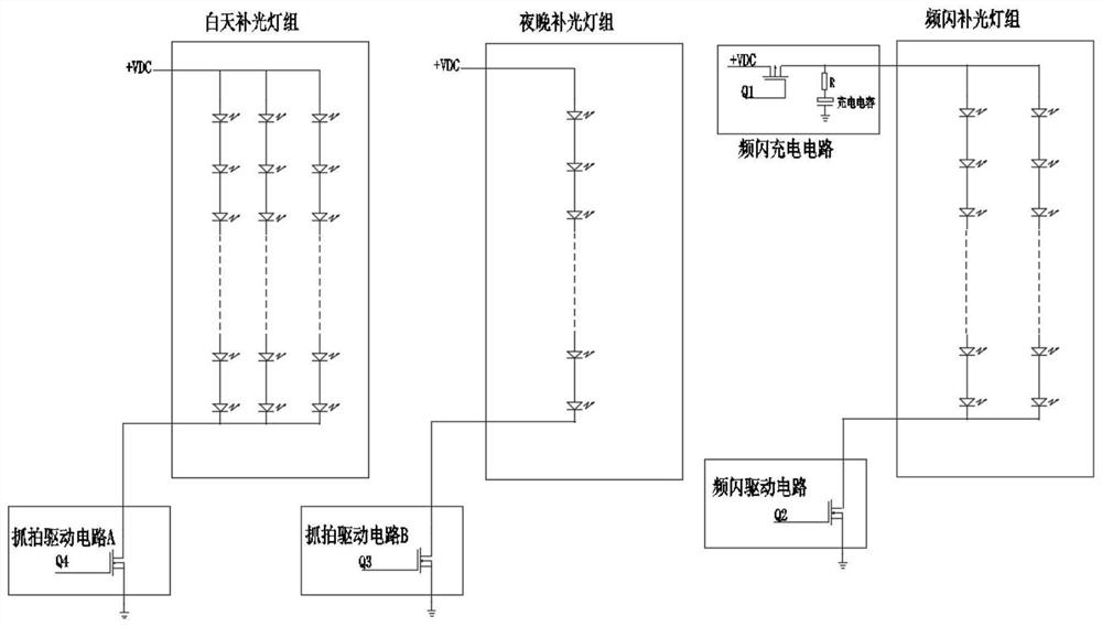 Control method based on multi-combination intelligent traffic checkpoint light fill-in light