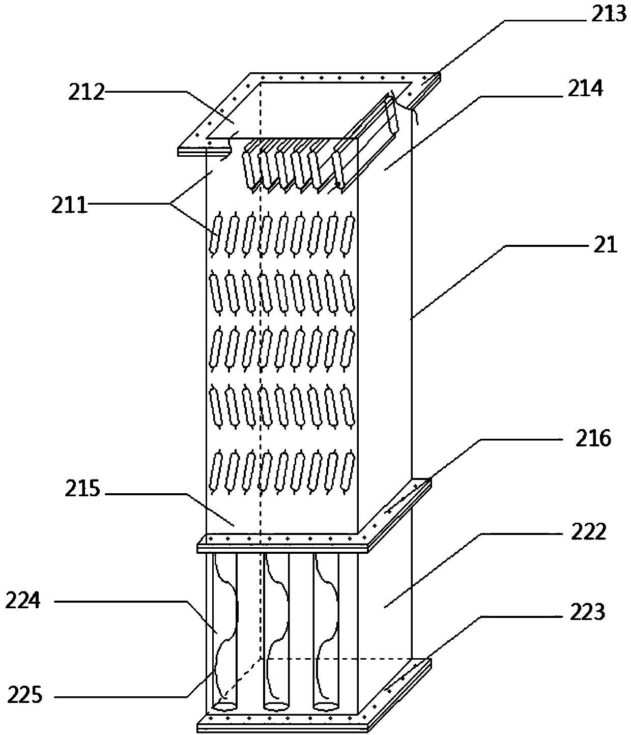 Warping sheet type low-temperature gas heat exchange condensation water collecting device