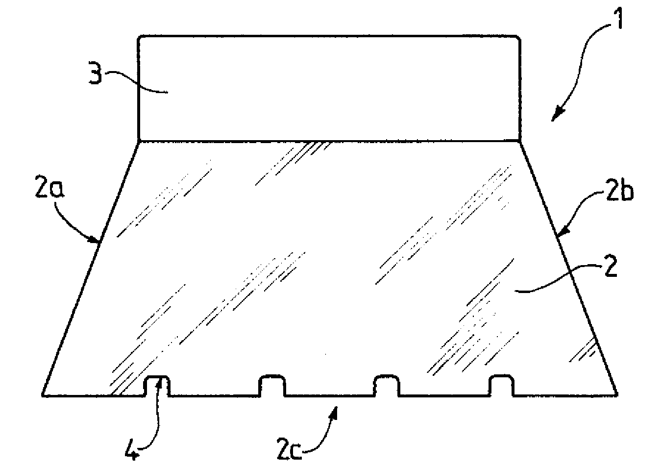 Notched spatula applicator and adhesive composition for laying parquet