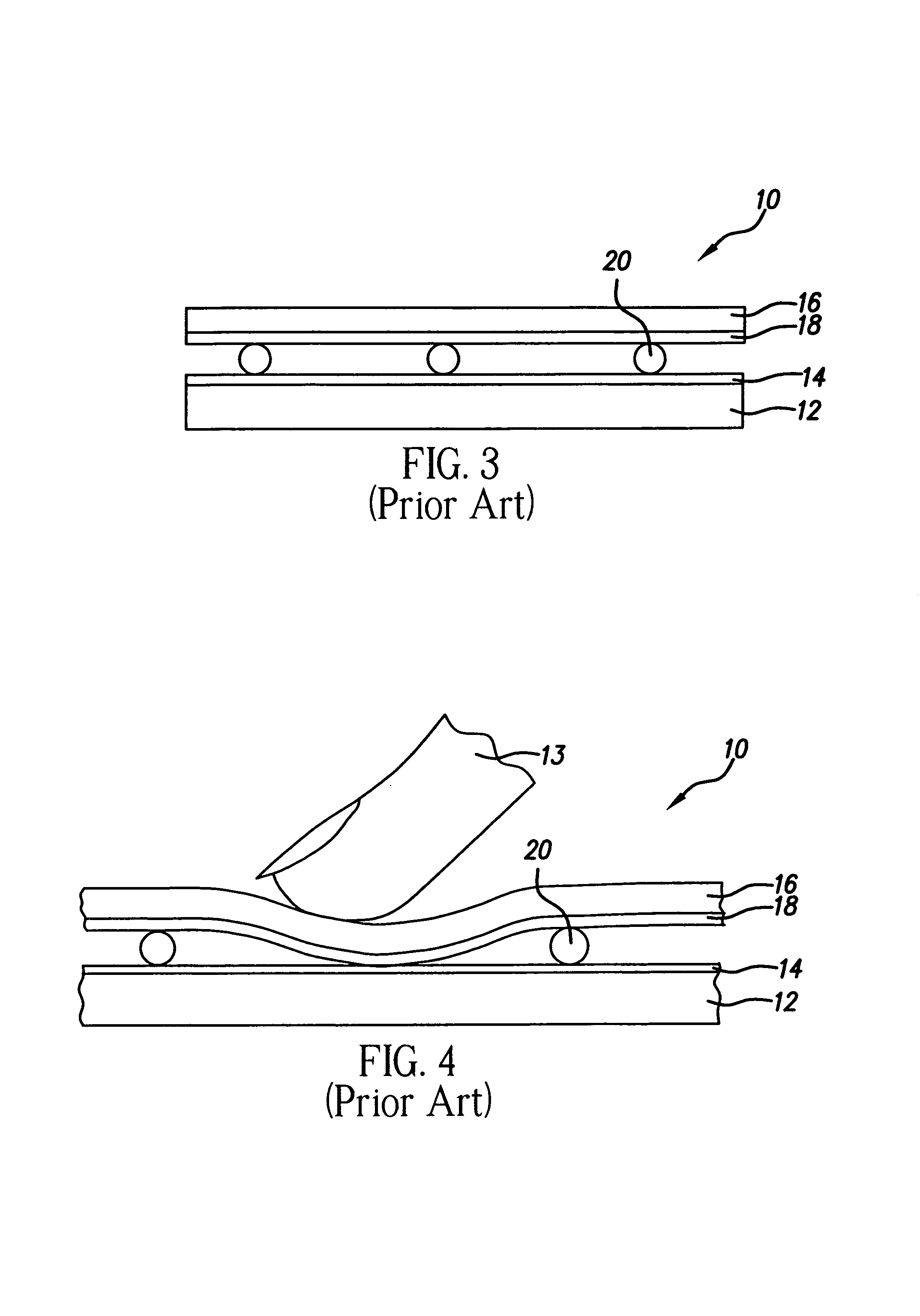 Flexible sheet for resistive touch screen