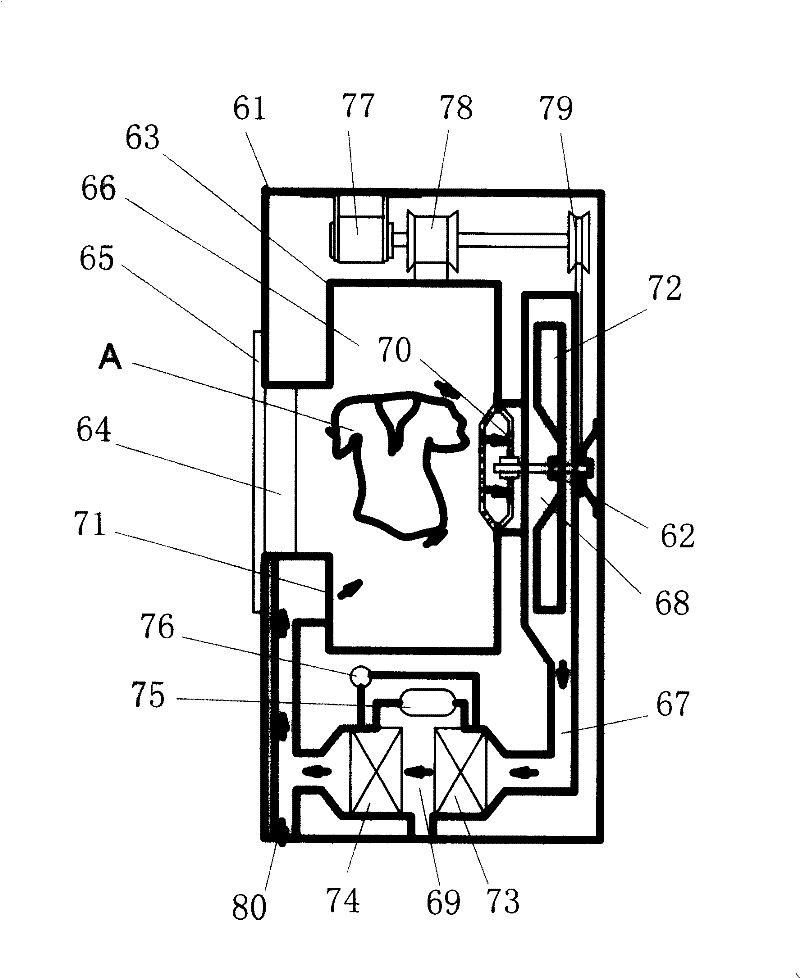 Heat pump clothes drying machine