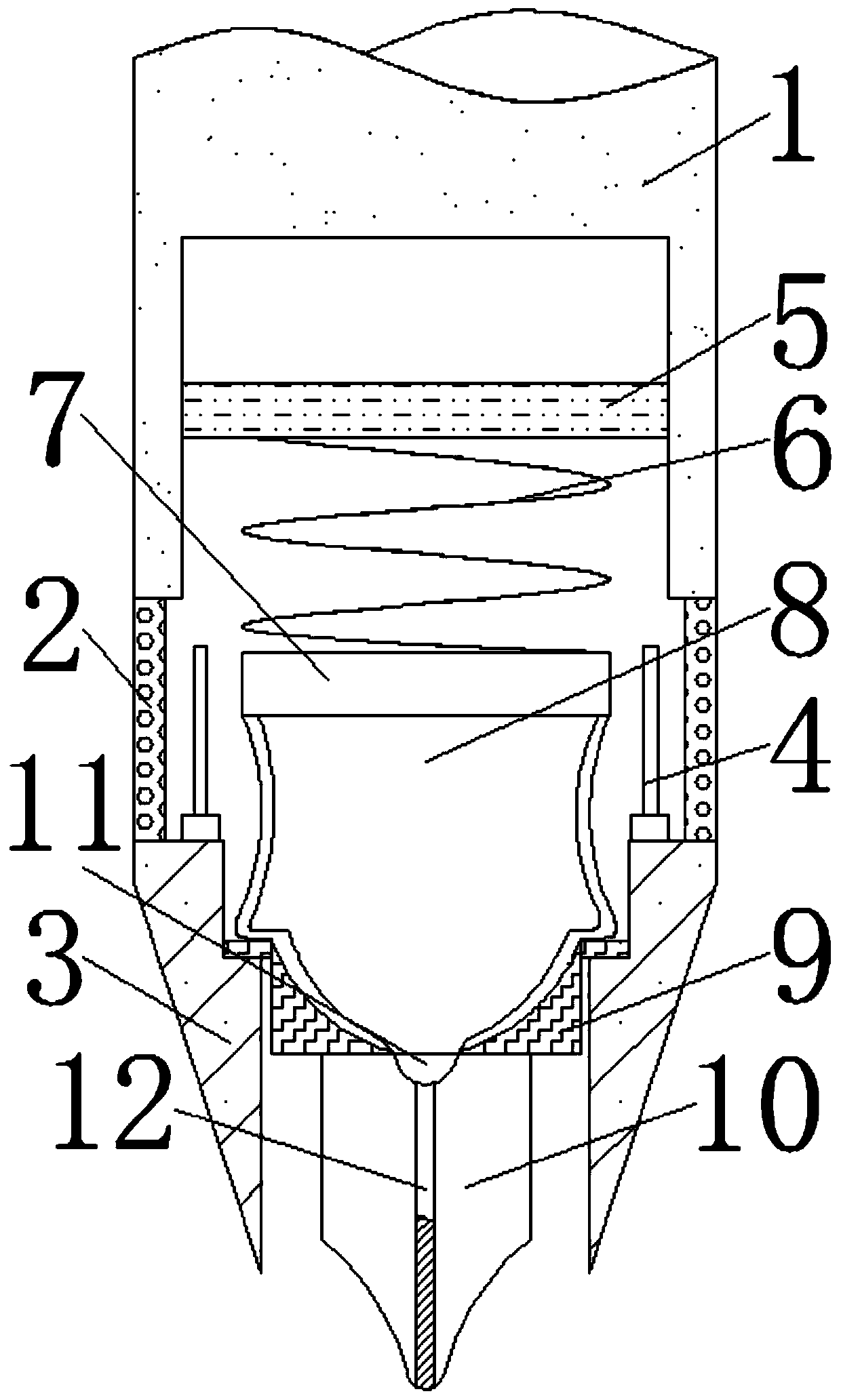 Novel engraving drill bit utilizing wall attaching function of air flow