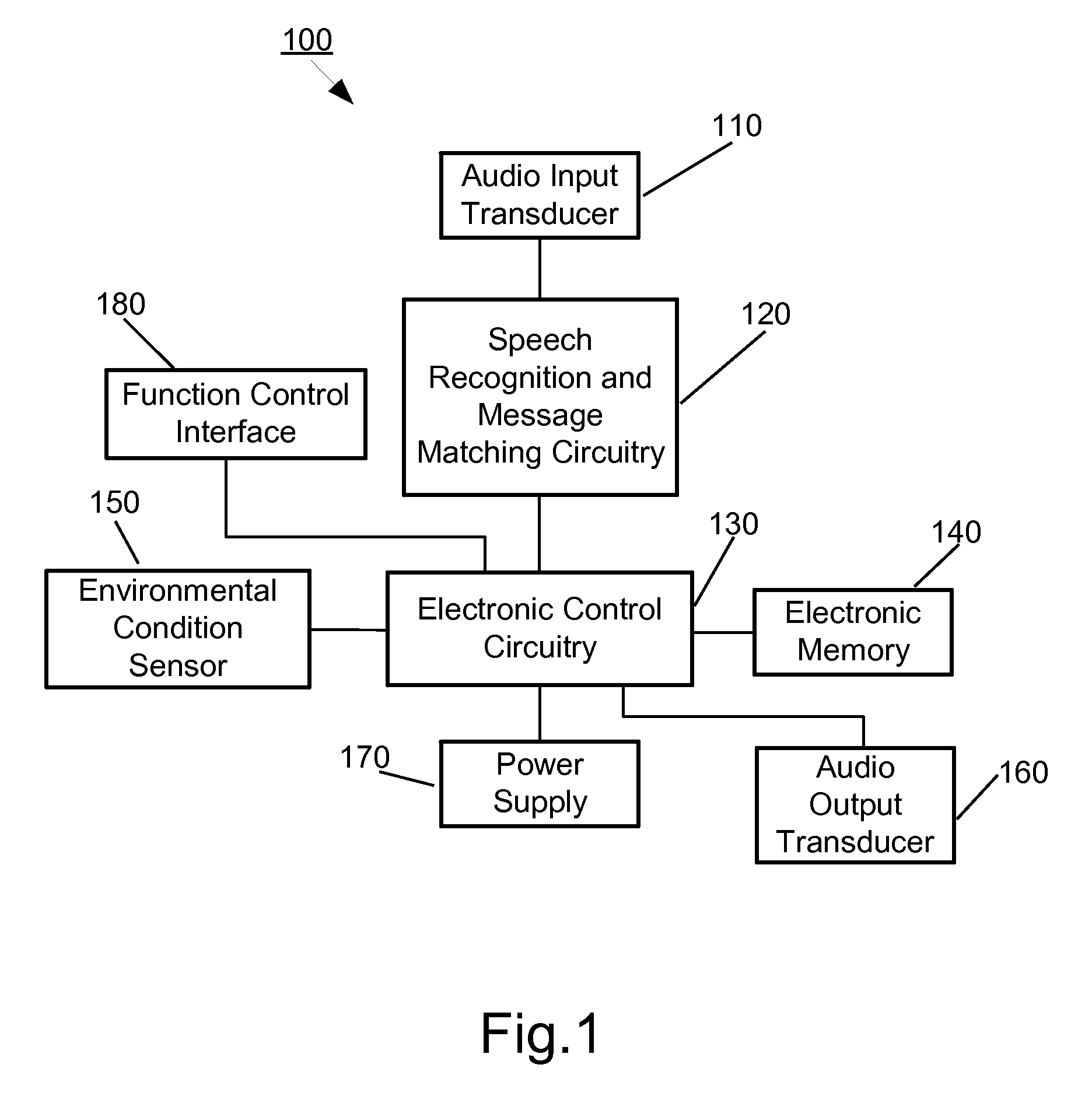 Environmental condition detector with validated personalized verbal messages