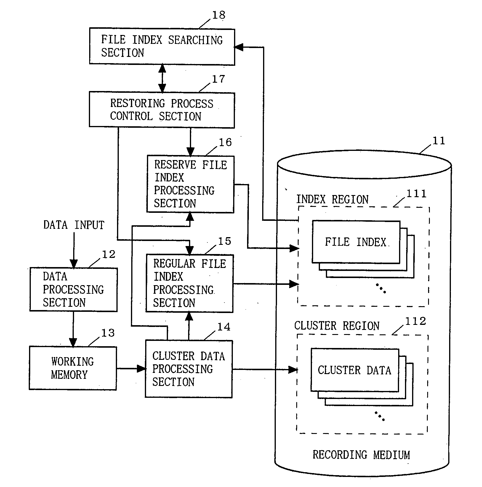 Data recording apparatus, data recording method, program for implementing the method, and program recording medium