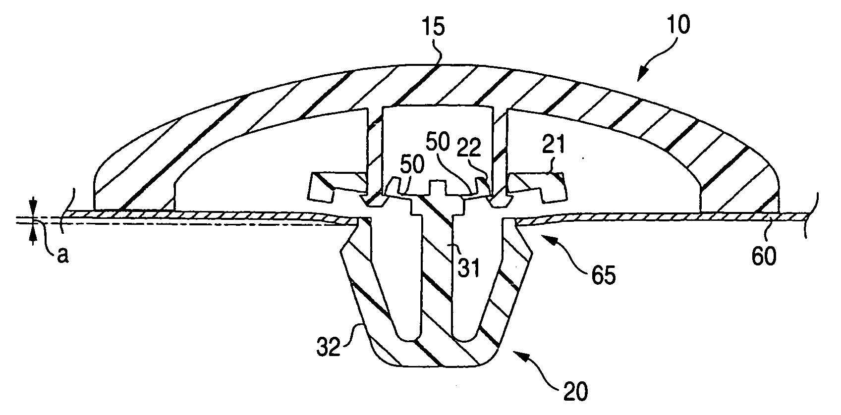 Mounting structure of resin molded part