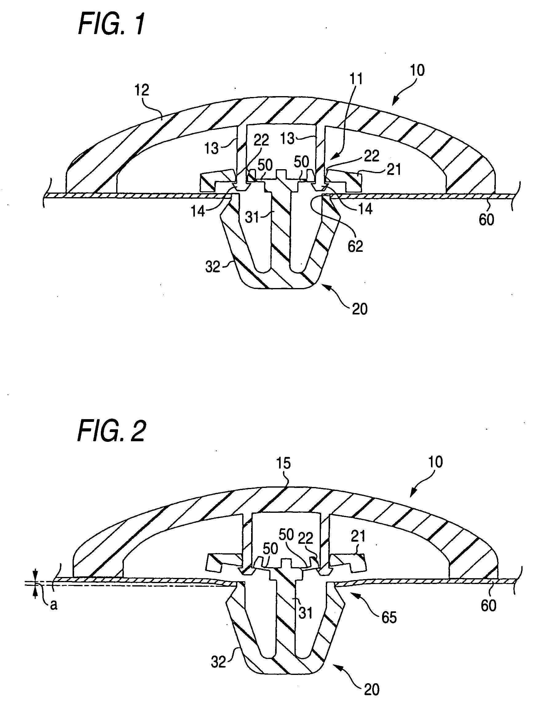 Mounting structure of resin molded part