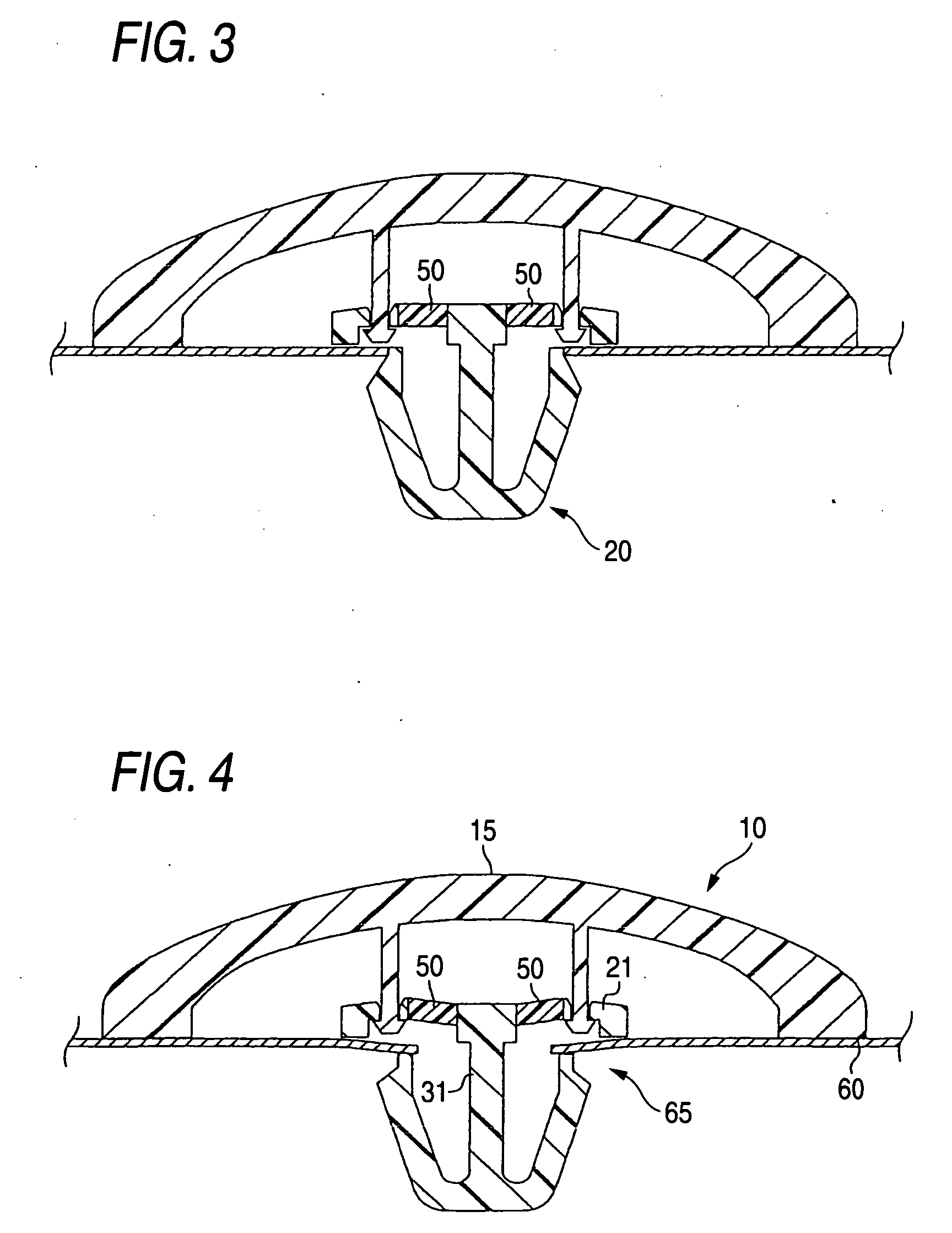 Mounting structure of resin molded part