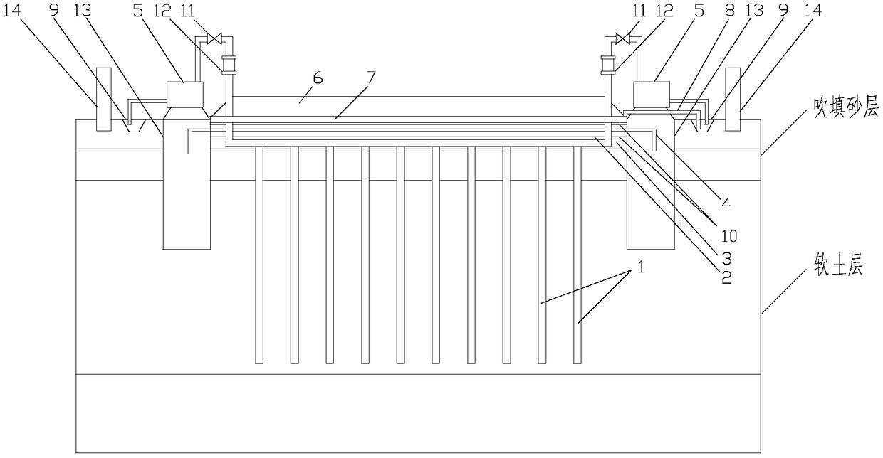 Drainage consolidation system and method for soft soil foundation