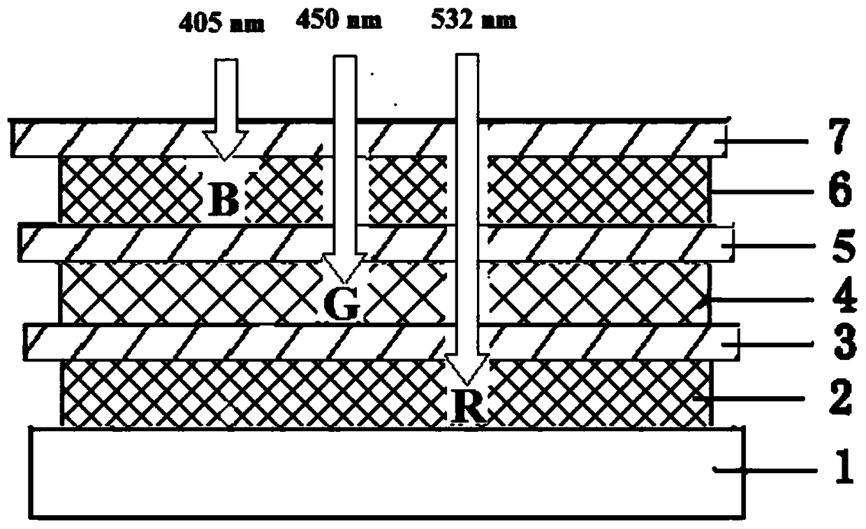 High-resolution fluorescent display screen and preparation method and application thereof