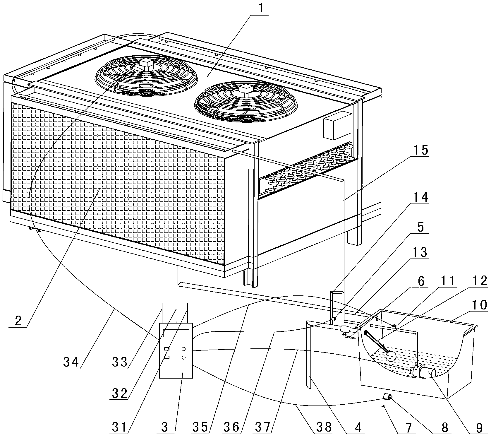 Latent heat energy saving device of outdoor machine of air conditioning unit