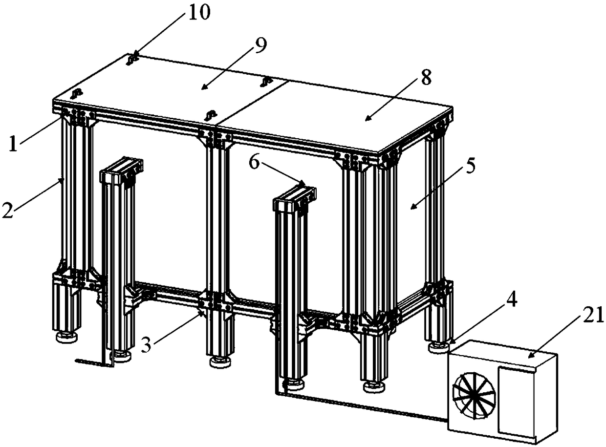 Test platform capable of providing low temperature environment