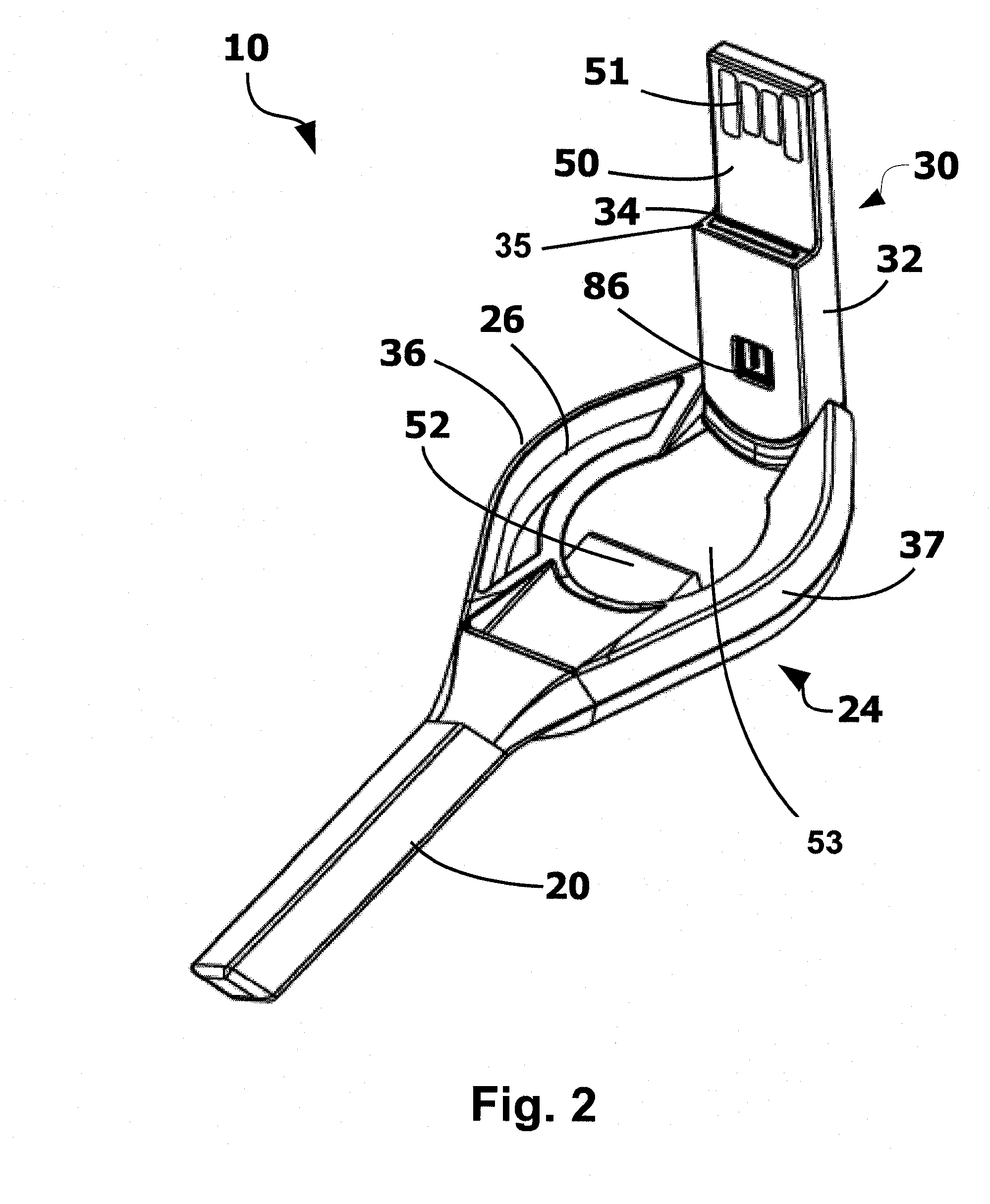 A portable electronic device integrated with a key