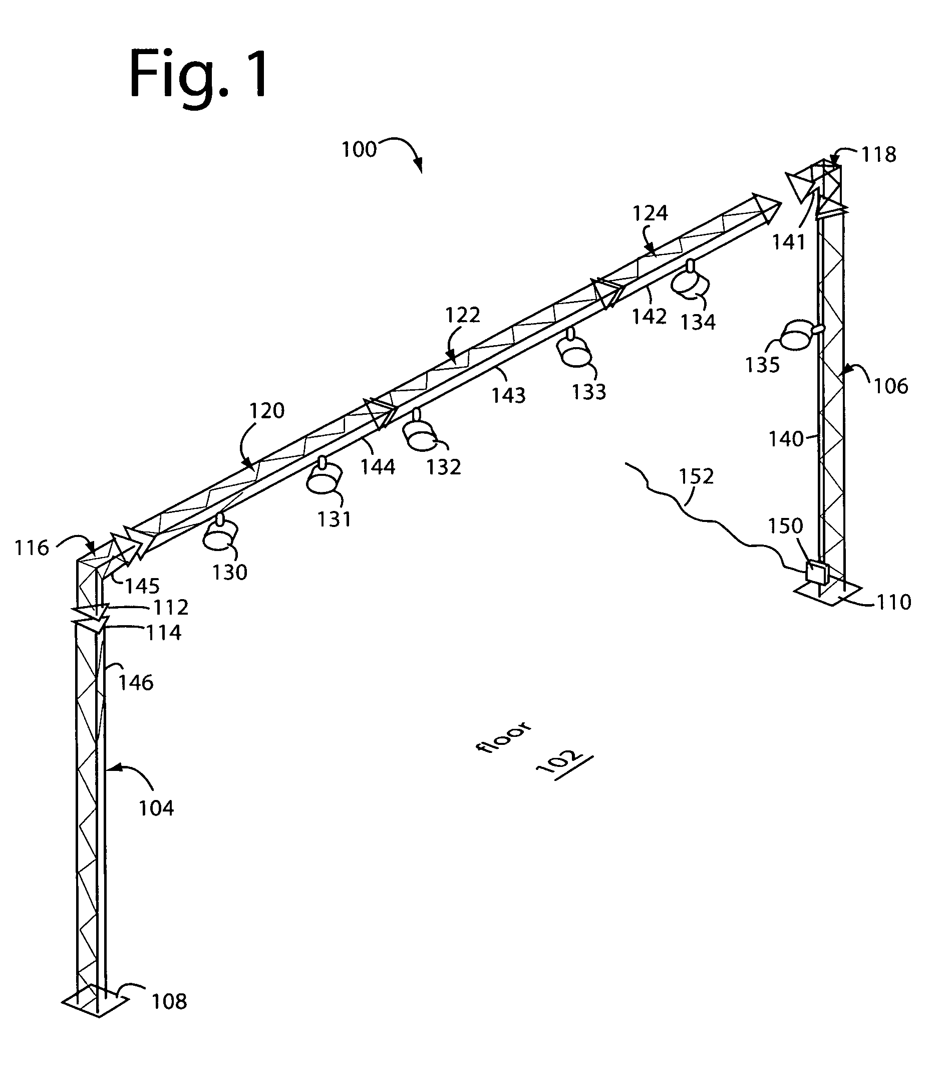 Truss with lighting truck