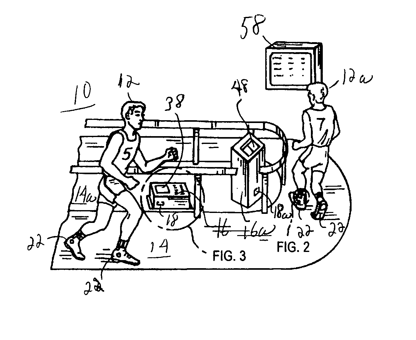 Lap counter system for multiple runners