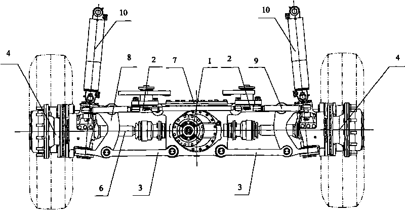 Heavy-load type oil-gas spring independent suspension steering drive axle