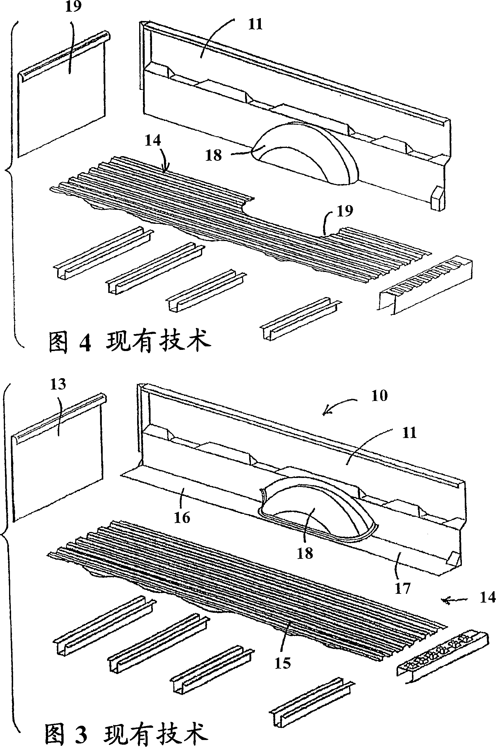 Two-piece side and floor panel arrangement for box assembly