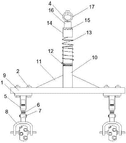 Height adjusting device of hay mower