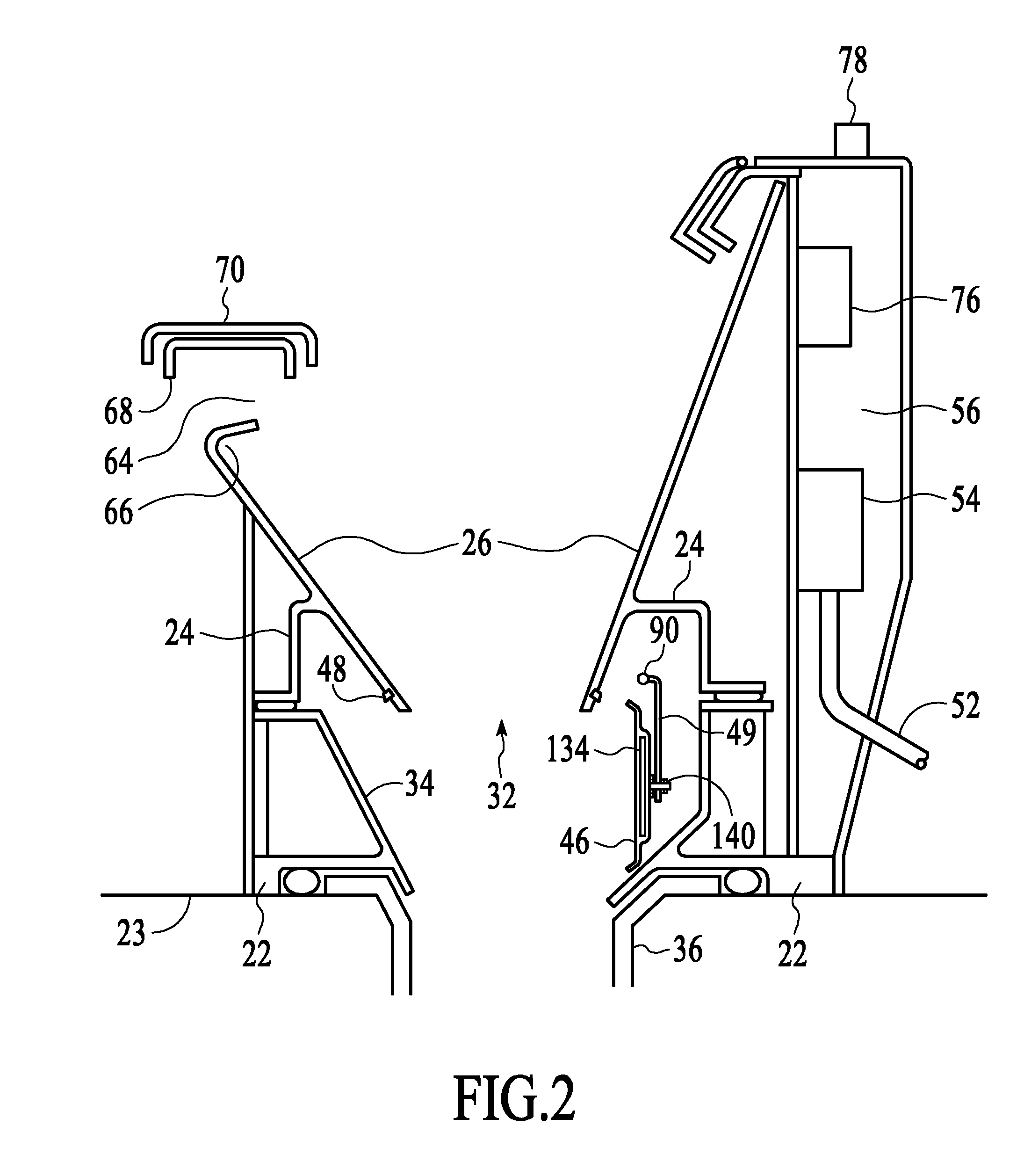 Mechanical Trap Toilet and Staggered Drain Line Carry