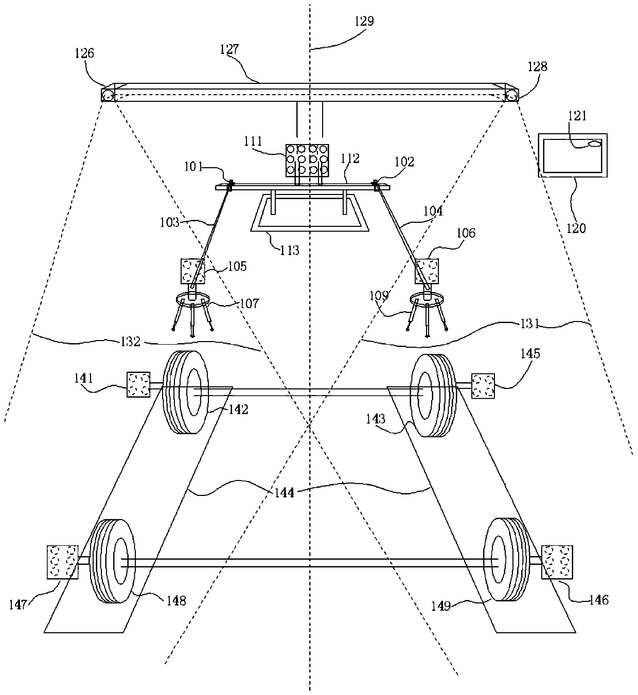 Device for positioning placement position of ADAS calibration target plate and positioning method