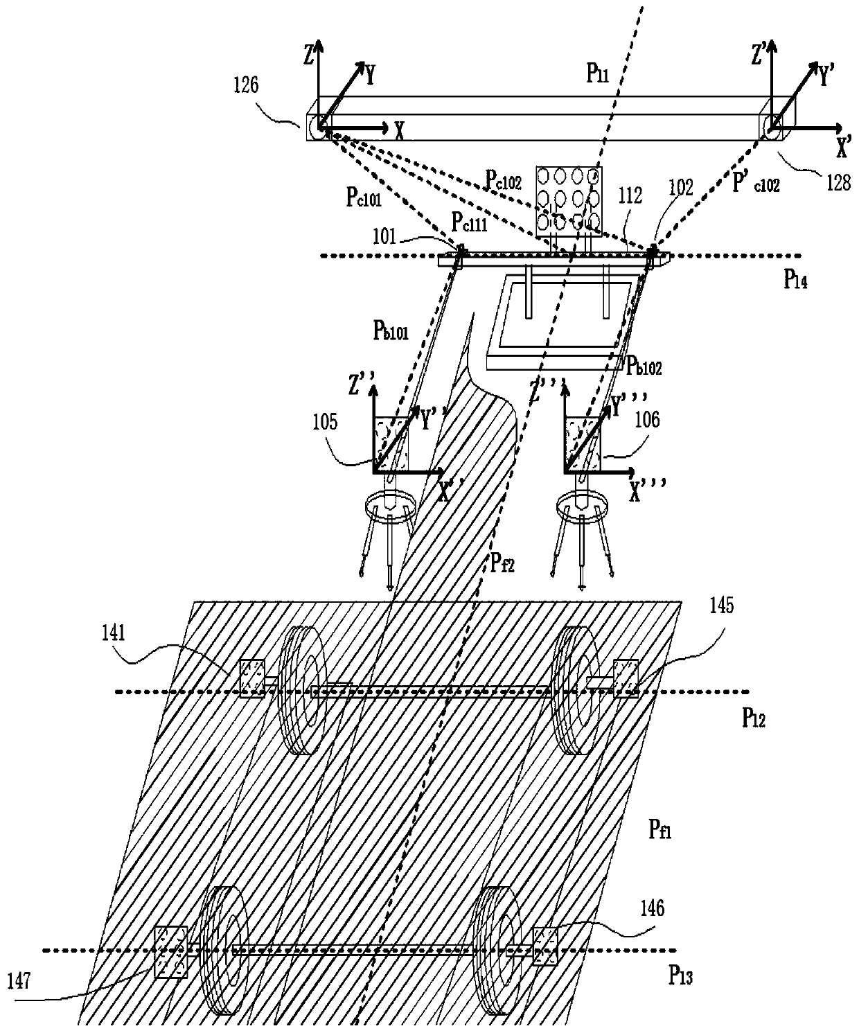 Device for positioning placement position of ADAS calibration target plate and positioning method