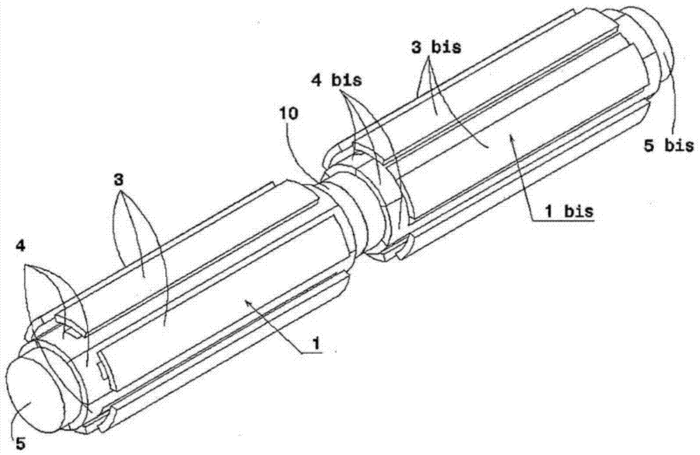 Actuator consisting of two magnetic bearing motors