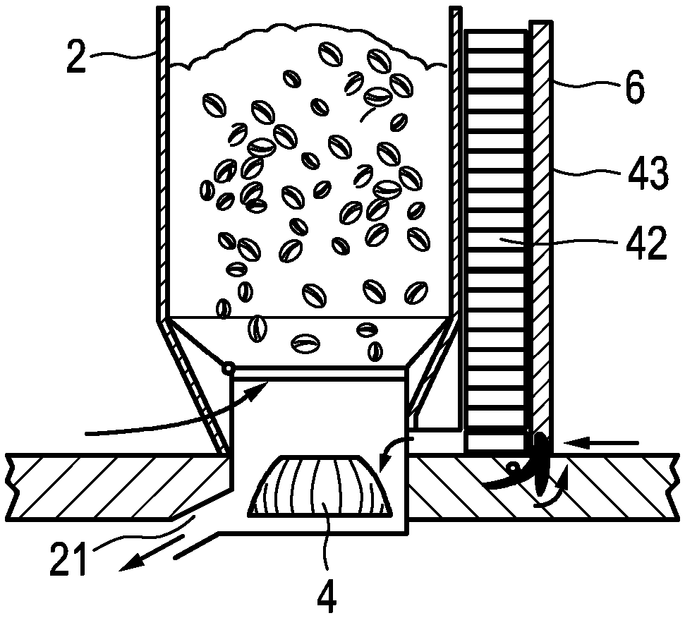 Coffee machine for providing coffee brew with reduced caffeine content