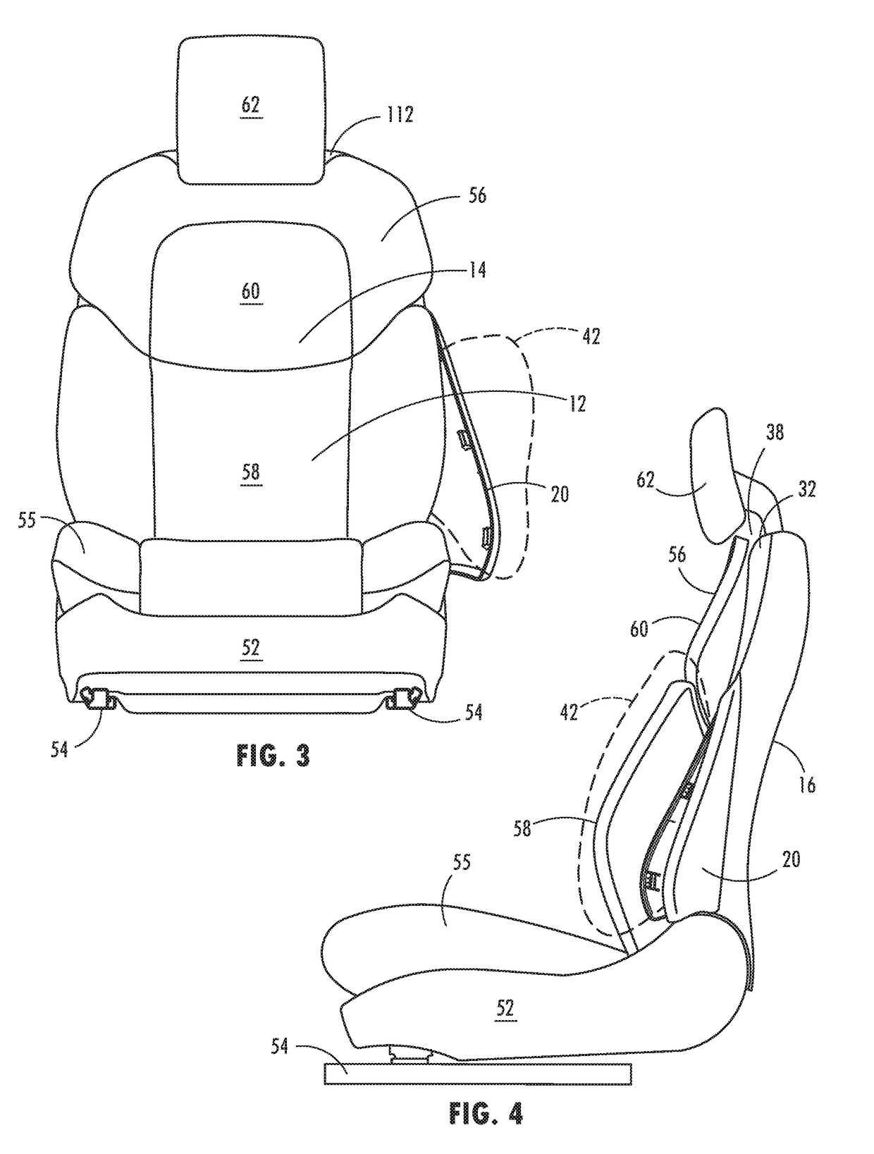 Seatback flexible slip plane joint for side air bag deployment