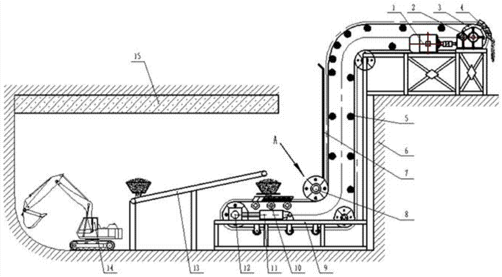 Construction method for vertical-type hoisting deep-shaft tunnel ballast-soil