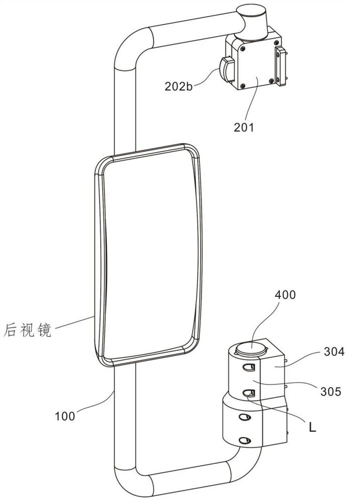 A rearview mirror fixing frame applied to trucks