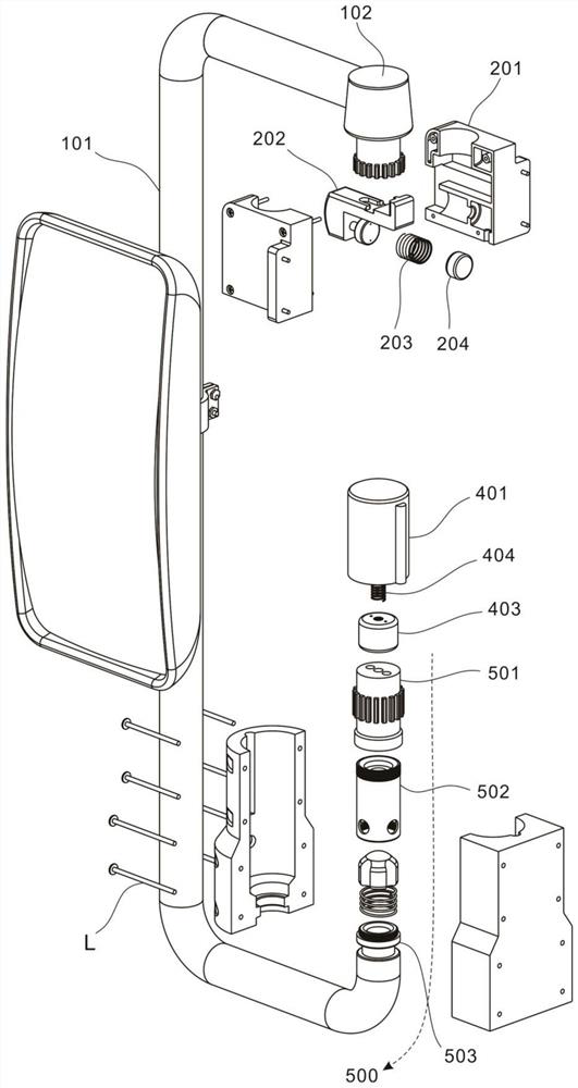 A rearview mirror fixing frame applied to trucks