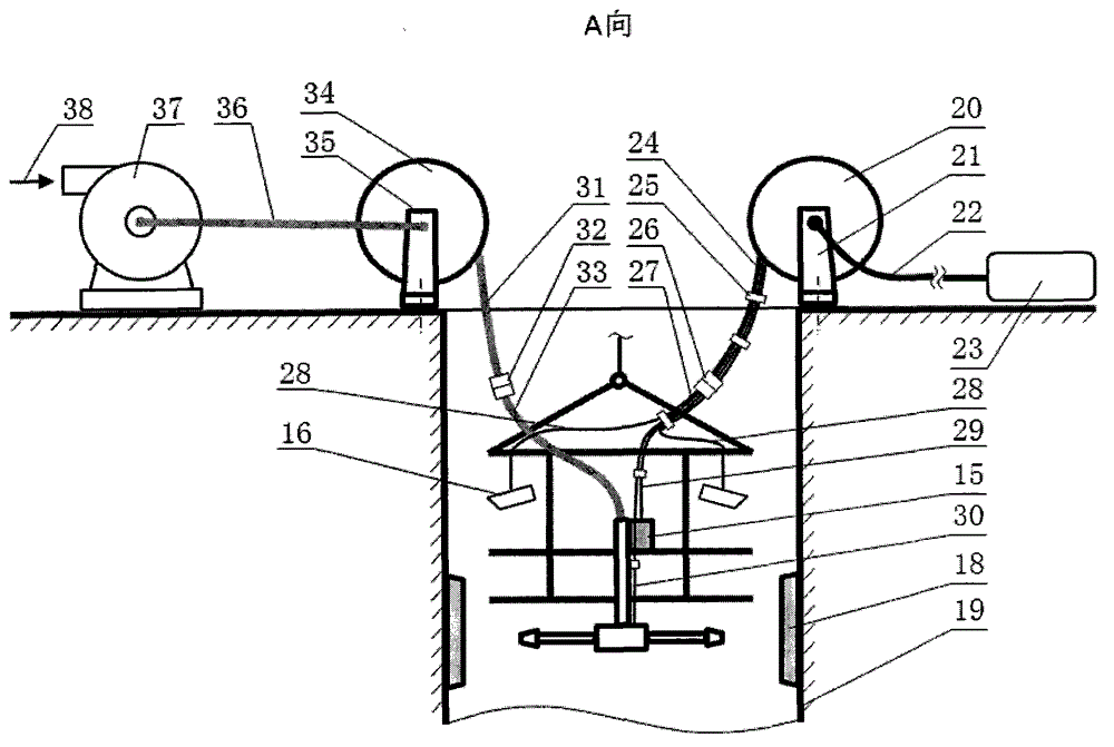 Water jet cleaning system for large-diameter deep well