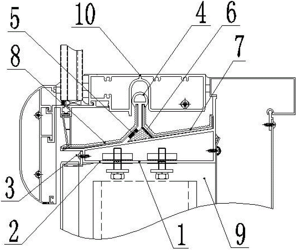 Transition beam for lower opening of unit curtain wall