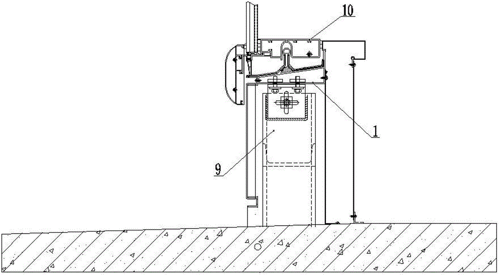 Transition beam for lower opening of unit curtain wall