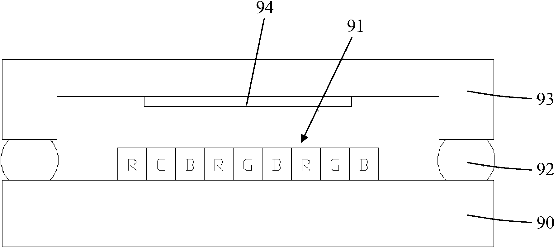 Packaging structure of OLED device and method thereof