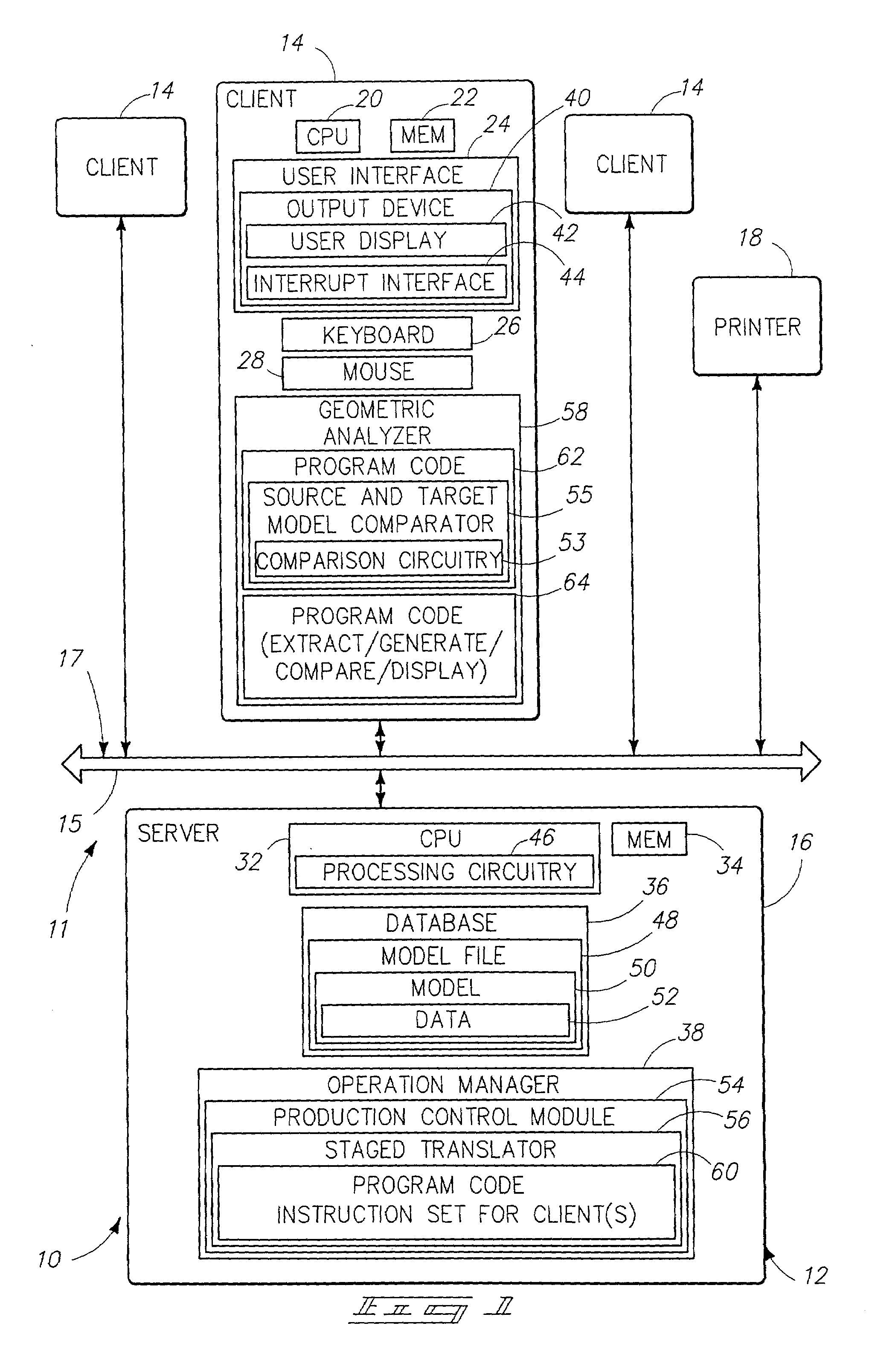 Computational geometry system, interrupt interface, and method