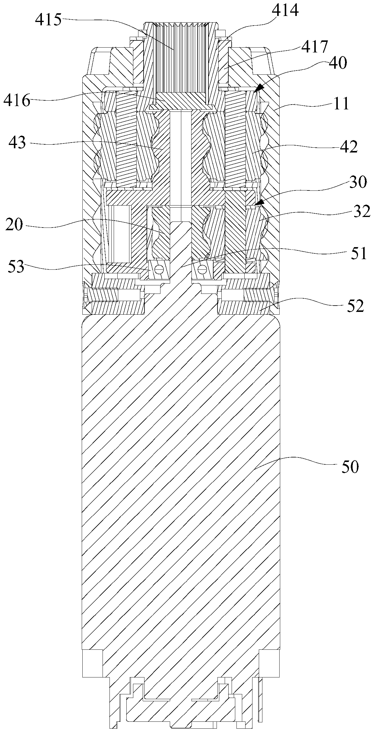 Low noise car tail box reducer