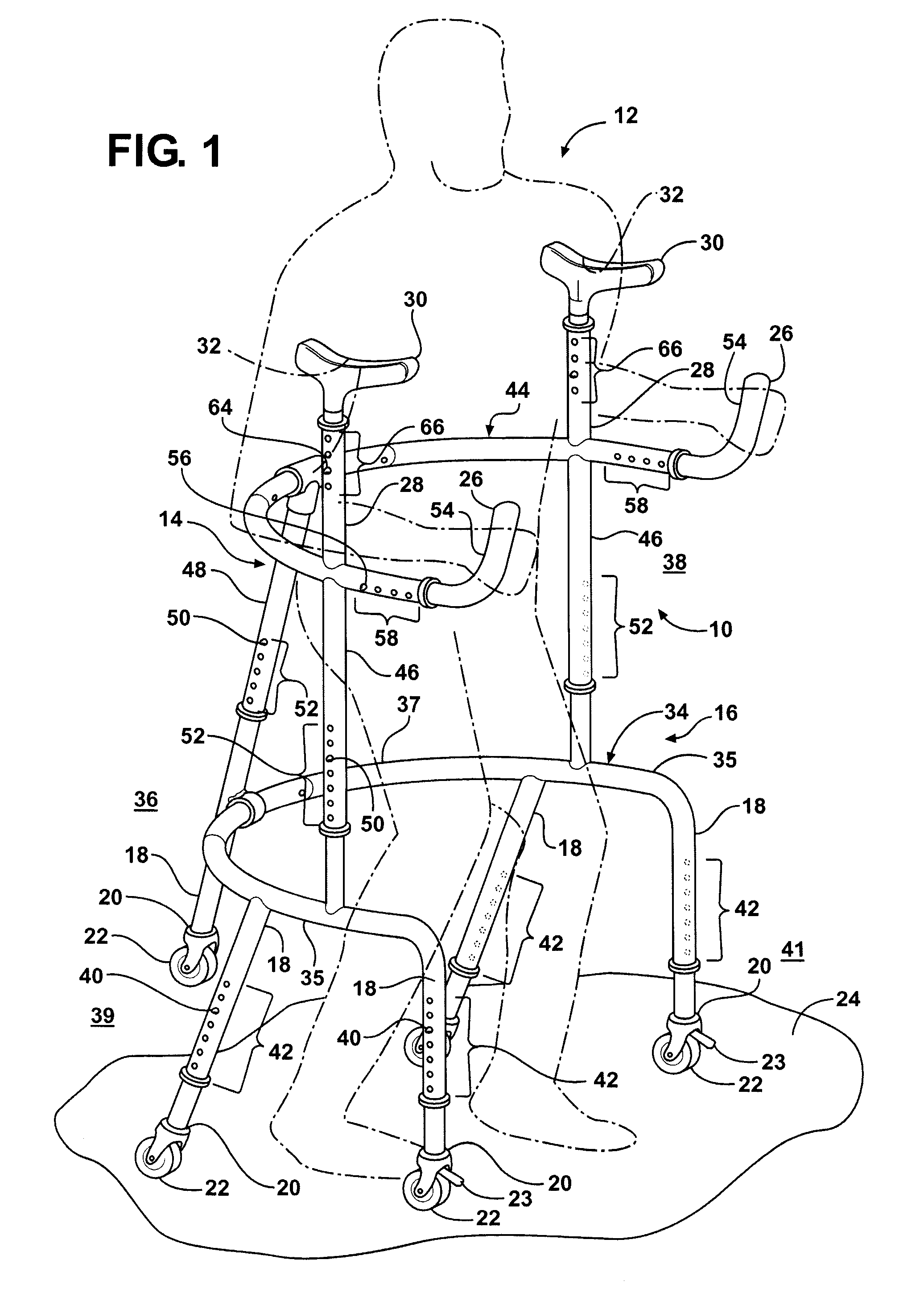 Walker with underarm supports