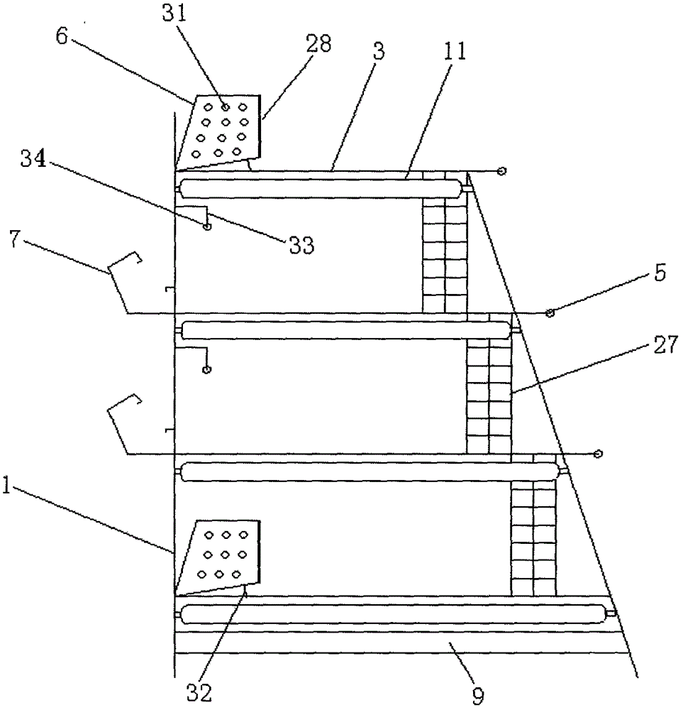 Stacked coop for drylot feeding and cage-free feeding of laying hens