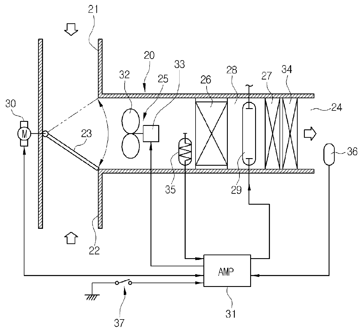 Air conditioner for vehicle with photocatalytic module