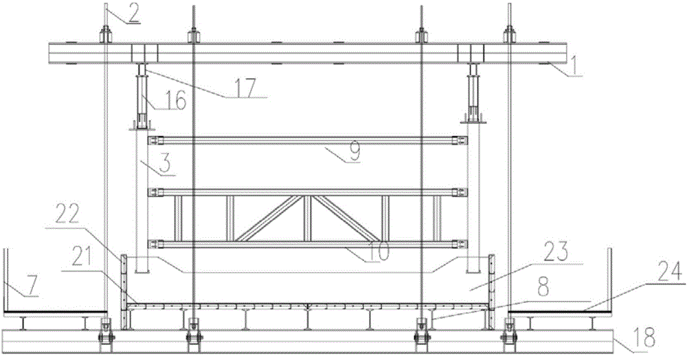 A corrugated rigid web construction hanging basket and construction technology