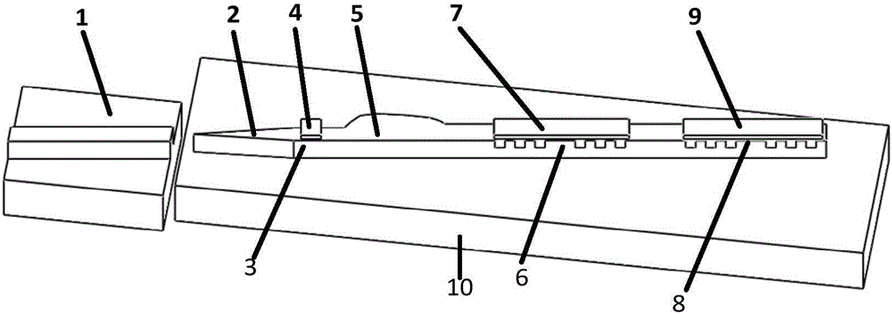 Silicon-based tunable laser based on mode converter and implementation method thereof