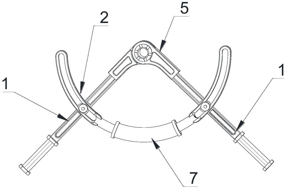 A torsion spring type anti-rebound arm strength device