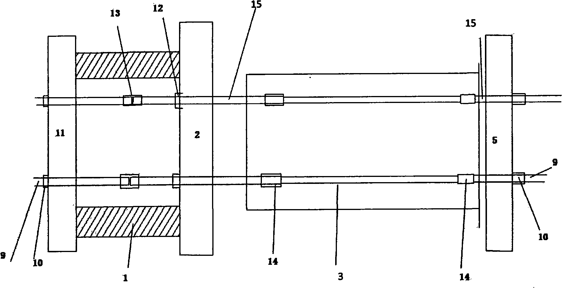 Integral tension, relaxation system and technique for pre-tensioned prestressing tension technique