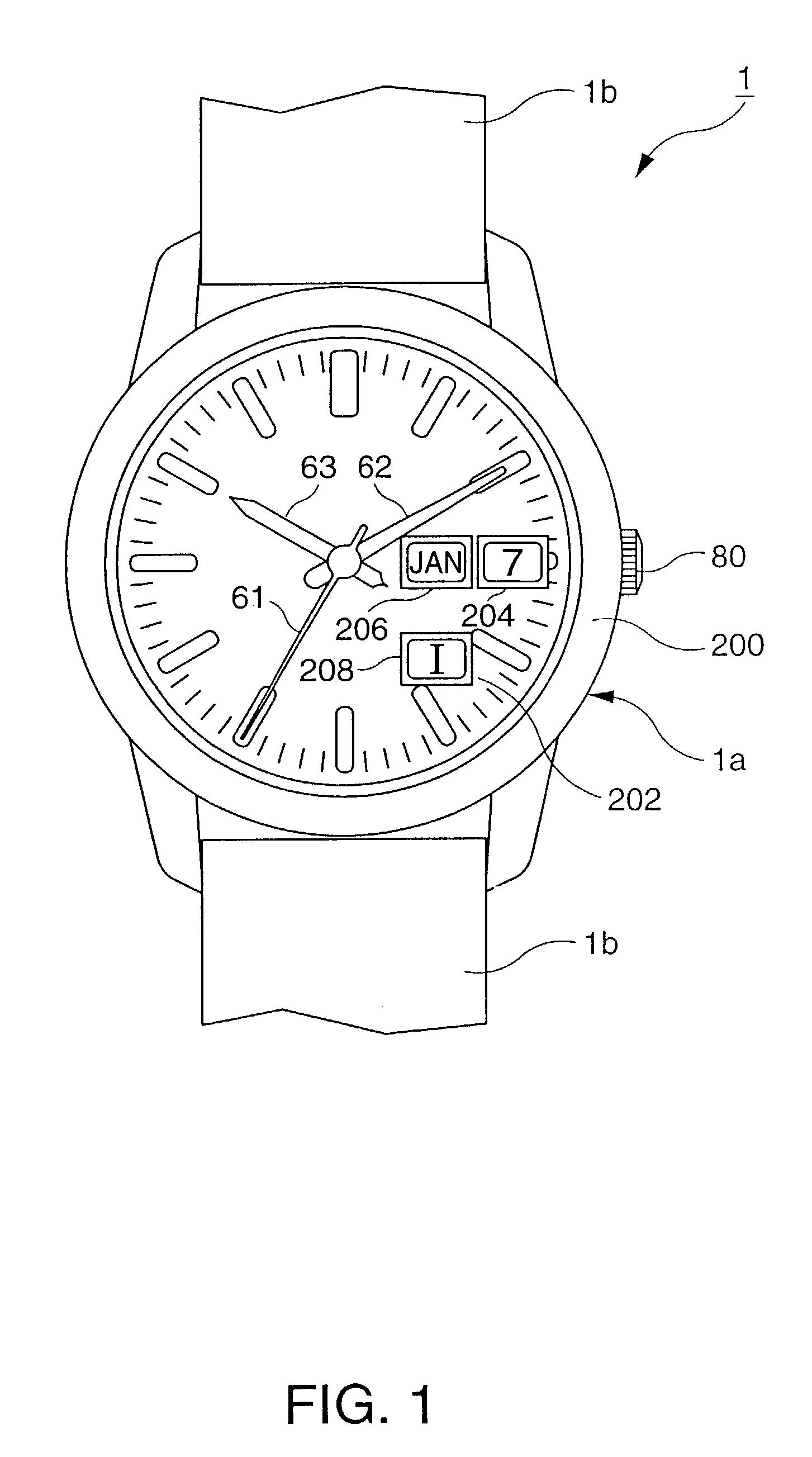 Electronic timepiece with a date display function