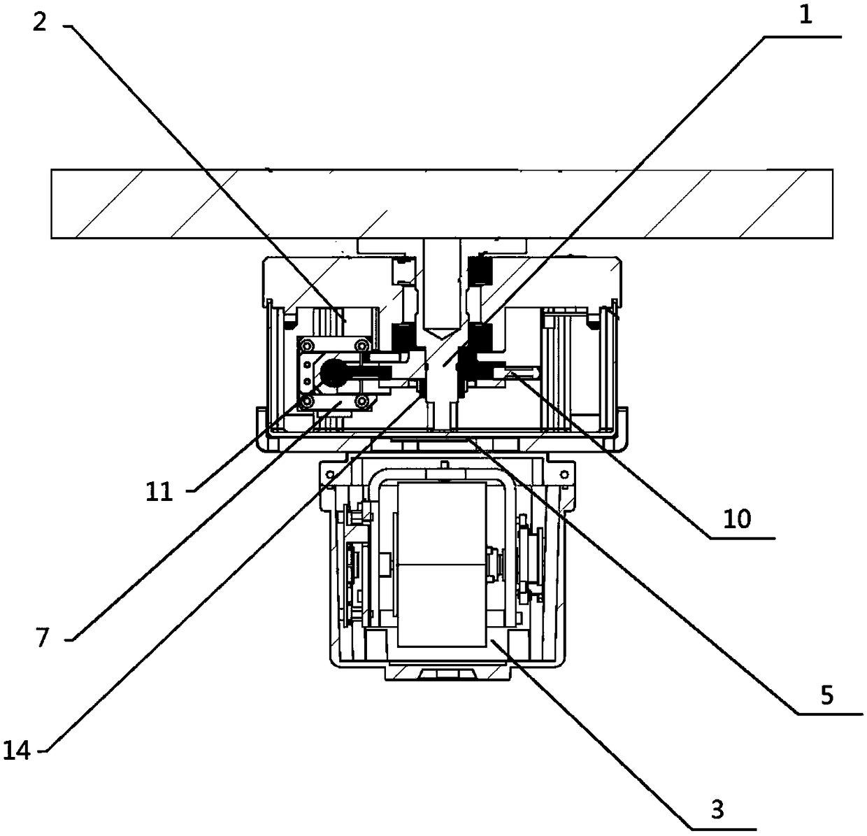 Device for achieving three-dimensional laser volume measurement by worm wheel and worm transmission mode