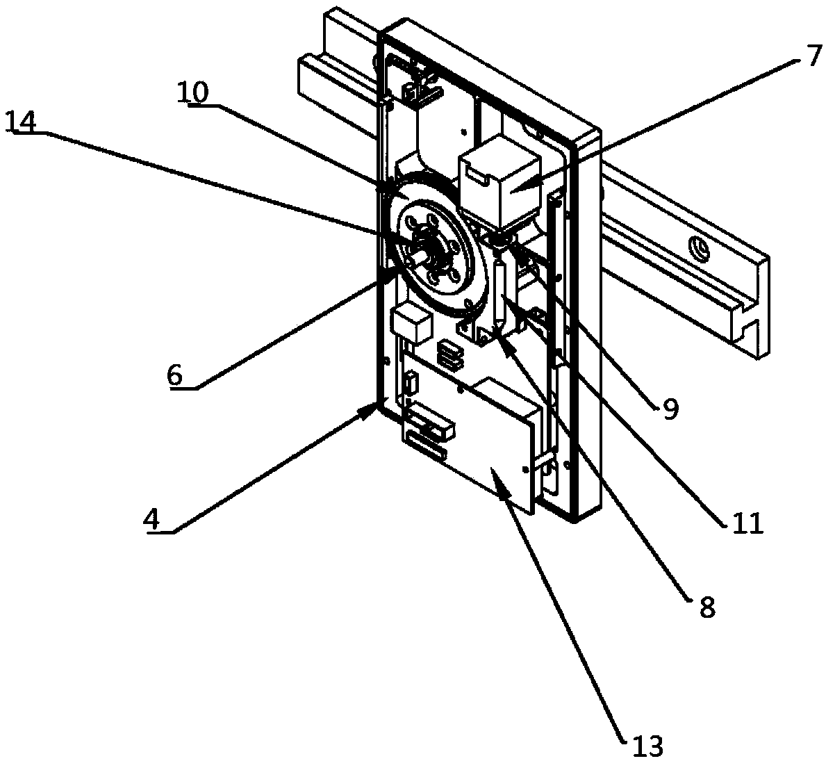 Device for achieving three-dimensional laser volume measurement by worm wheel and worm transmission mode