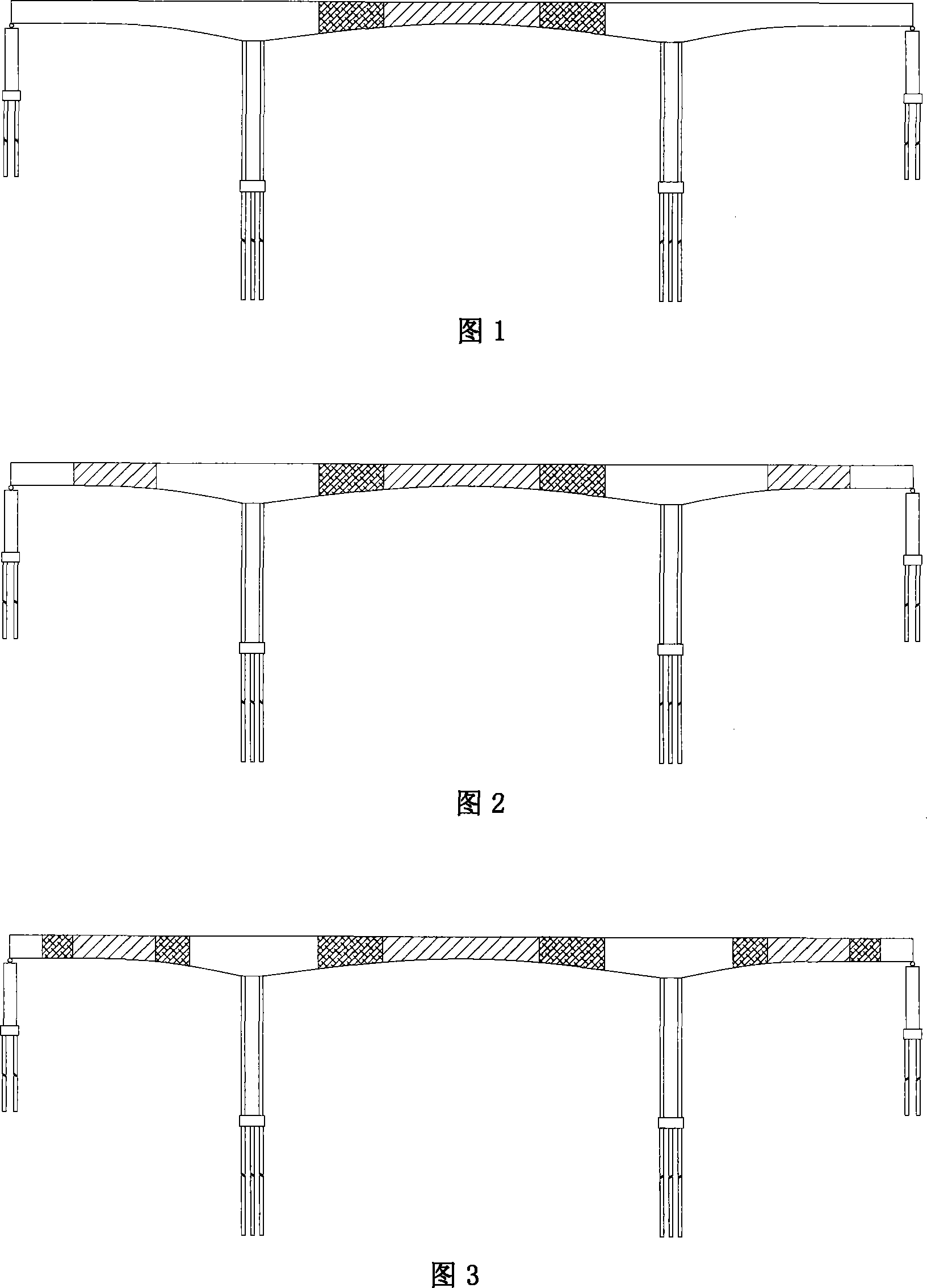 Continuously strong bridge structure with variable concrete density gradient